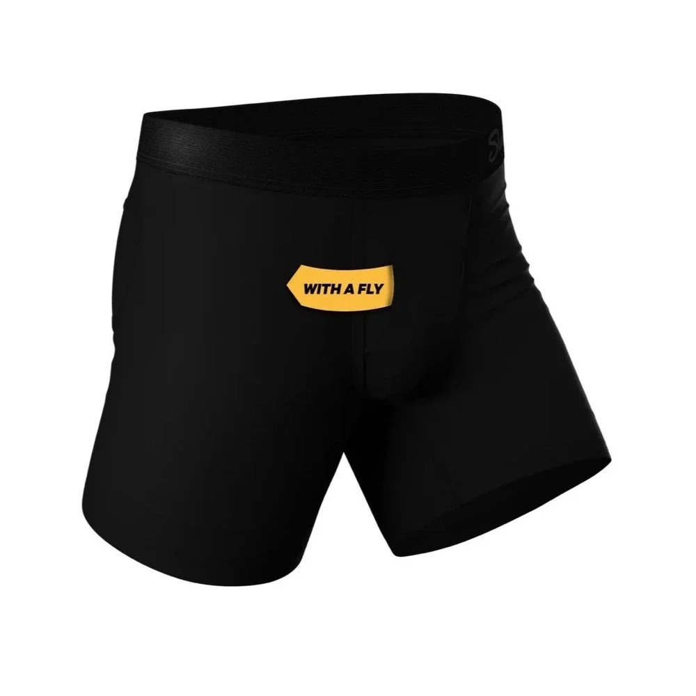 Shinesty Ball Hammock Boxer Briefs Fly Threat Level Midnight Black Mens XL NEW